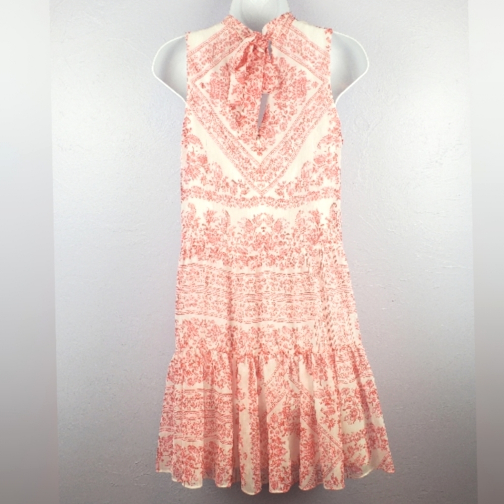 CALVIN KLEIN Paisley Pink Flowy Dress | Size 2 - Picture 5 of 10